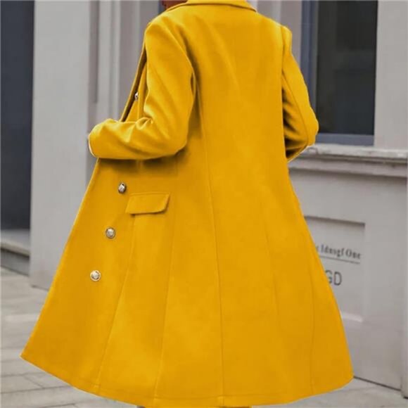 IDEALSANXUN Womens Long Wool Coat for Women Fall Winter Trench Coat Trendy - Picture 5 of 7